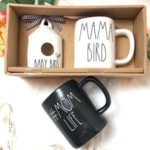 “Baby bird” house, “mama bird” & “#mom life” mugs